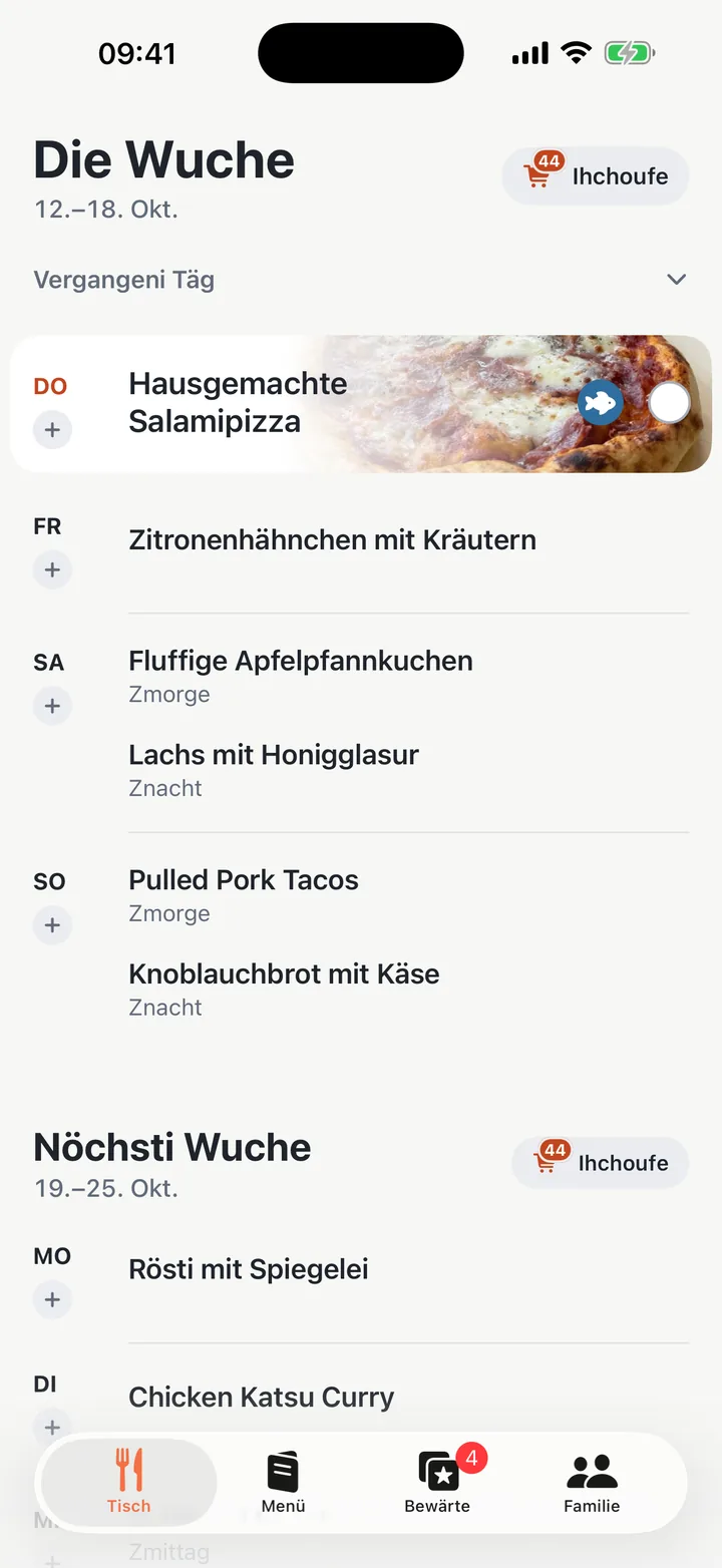 Yadlo mit ere plante Wuche Znacht